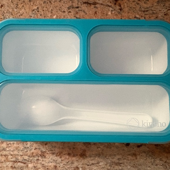 Teal and White Bento Lunch Box mini - Picture 1 of 4